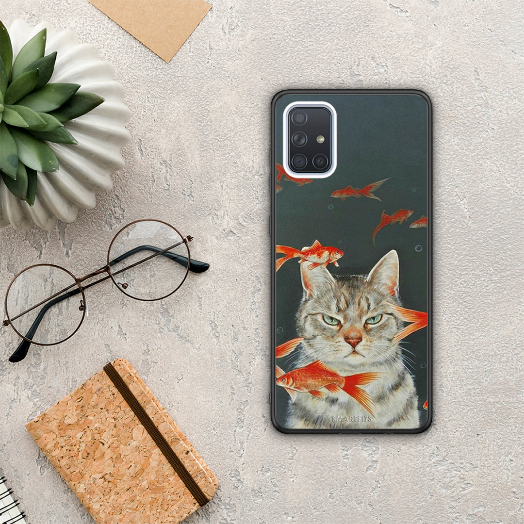 Cat Goldfish - Samsung Galaxy A71 θήκη