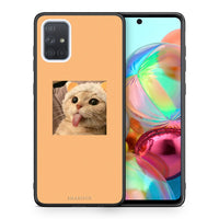 Thumbnail for Θήκη Samsung A71 Cat Tongue από τη Smartfits με σχέδιο στο πίσω μέρος και μαύρο περίβλημα | Samsung A71 Cat Tongue case with colorful back and black bezels
