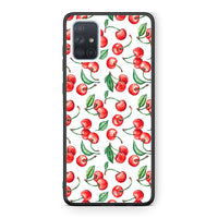 Thumbnail for Samsung A51 Cherry Summer θήκη από τη Smartfits με σχέδιο στο πίσω μέρος και μαύρο περίβλημα | Smartphone case with colorful back and black bezels by Smartfits
