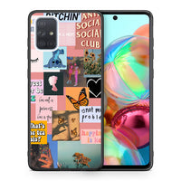 Thumbnail for Θήκη Αγίου Βαλεντίνου Samsung A71 Collage Bitchin από τη Smartfits με σχέδιο στο πίσω μέρος και μαύρο περίβλημα | Samsung A71 Collage Bitchin case with colorful back and black bezels