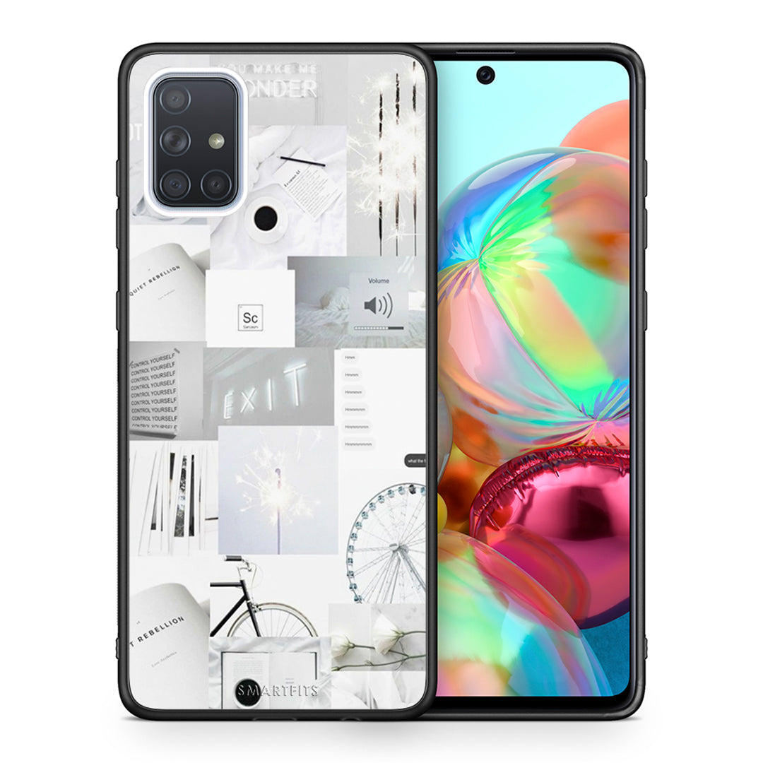 Θήκη Αγίου Βαλεντίνου Samsung A71 Collage Make Me Wonder από τη Smartfits με σχέδιο στο πίσω μέρος και μαύρο περίβλημα | Samsung A71 Collage Make Me Wonder case with colorful back and black bezels