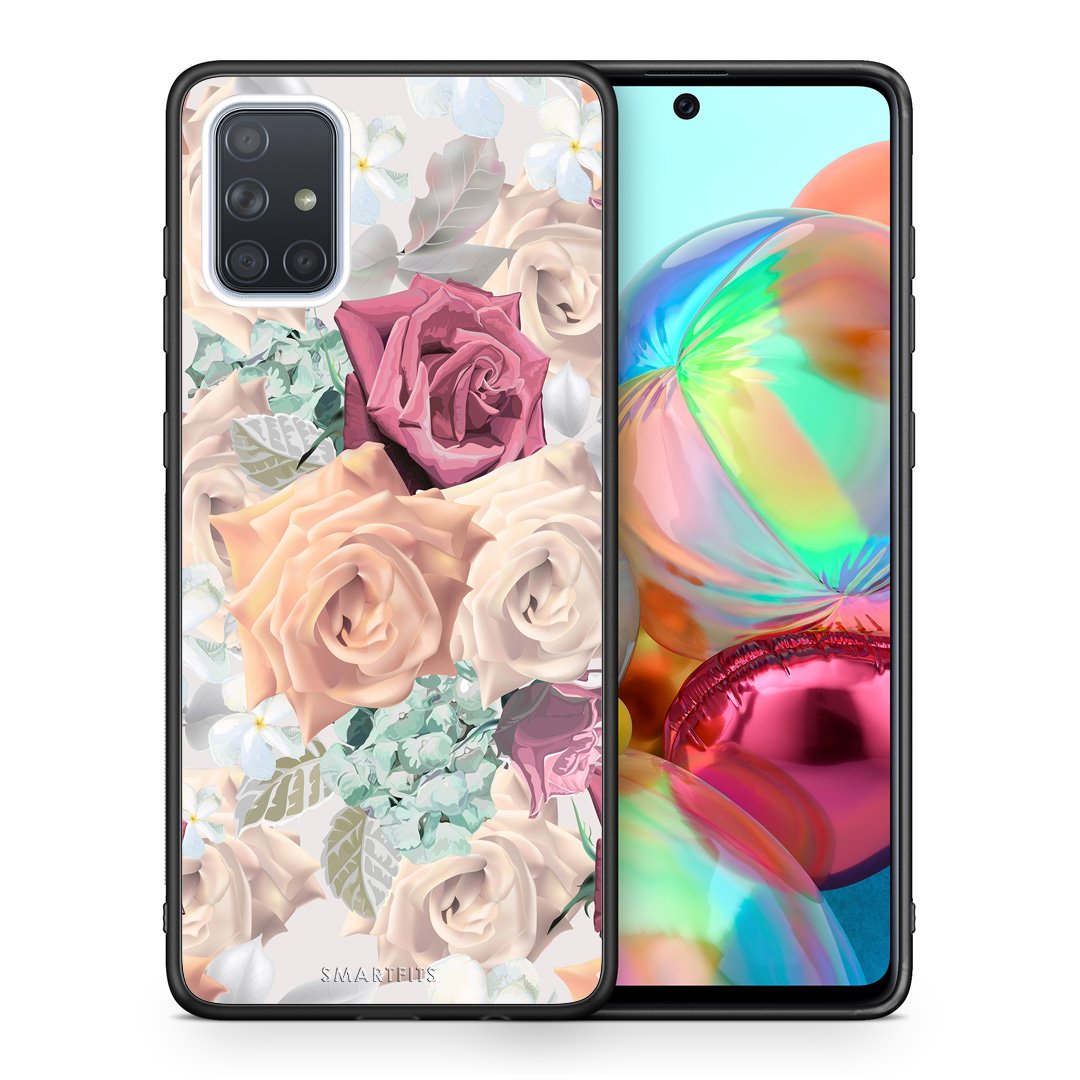 Θήκη Samsung A71 Bouquet Floral από τη Smartfits με σχέδιο στο πίσω μέρος και μαύρο περίβλημα | Samsung A71 Bouquet Floral case with colorful back and black bezels