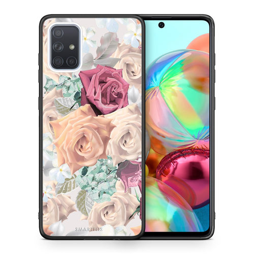 Θήκη Samsung A71 Bouquet Floral από τη Smartfits με σχέδιο στο πίσω μέρος και μαύρο περίβλημα | Samsung A71 Bouquet Floral case with colorful back and black bezels