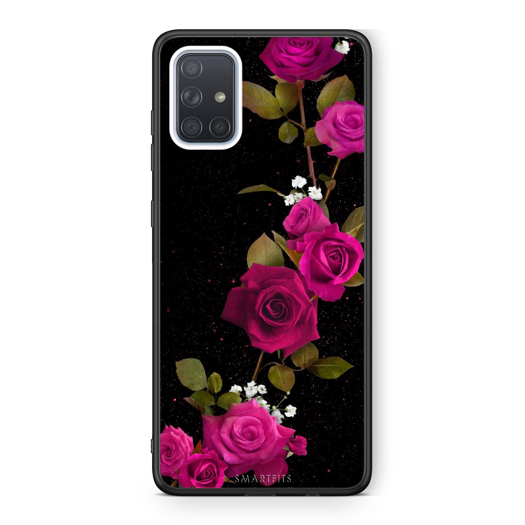 4 - Samsung A71 Red Roses Flower case, cover, bumper