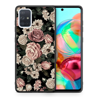 Θήκη Samsung A71 Wild Roses Flower από τη Smartfits με σχέδιο στο πίσω μέρος και μαύρο περίβλημα | Samsung A71 Wild Roses Flower case with colorful back and black bezels