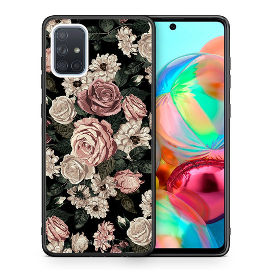 Θήκη Samsung A71 Wild Roses Flower από τη Smartfits με σχέδιο στο πίσω μέρος και μαύρο περίβλημα | Samsung A71 Wild Roses Flower case with colorful back and black bezels
