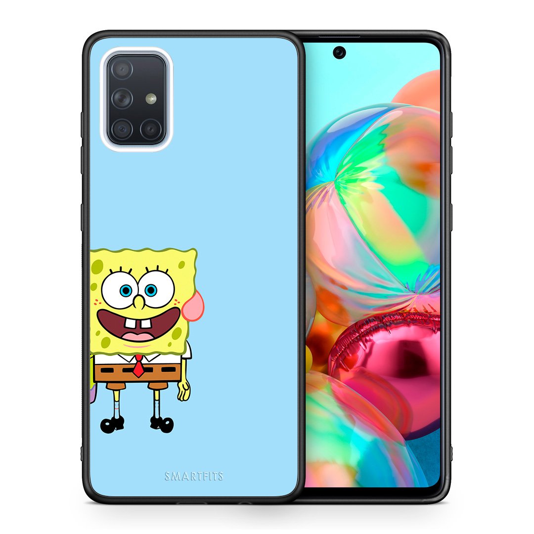 Θήκη Samsung A71 Friends Bob από τη Smartfits με σχέδιο στο πίσω μέρος και μαύρο περίβλημα | Samsung A71 Friends Bob case with colorful back and black bezels