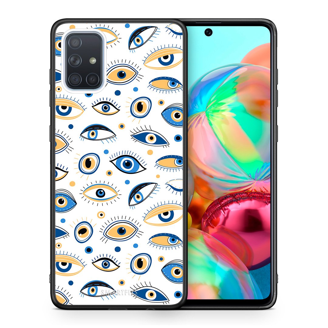 Θήκη Samsung A71 Ftou Ftou από τη Smartfits με σχέδιο στο πίσω μέρος και μαύρο περίβλημα | Samsung A71 Ftou Ftou case with colorful back and black bezels