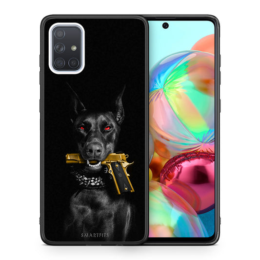 Θήκη Αγίου Βαλεντίνου Samsung A71 Golden Gun από τη Smartfits με σχέδιο στο πίσω μέρος και μαύρο περίβλημα | Samsung A71 Golden Gun case with colorful back and black bezels