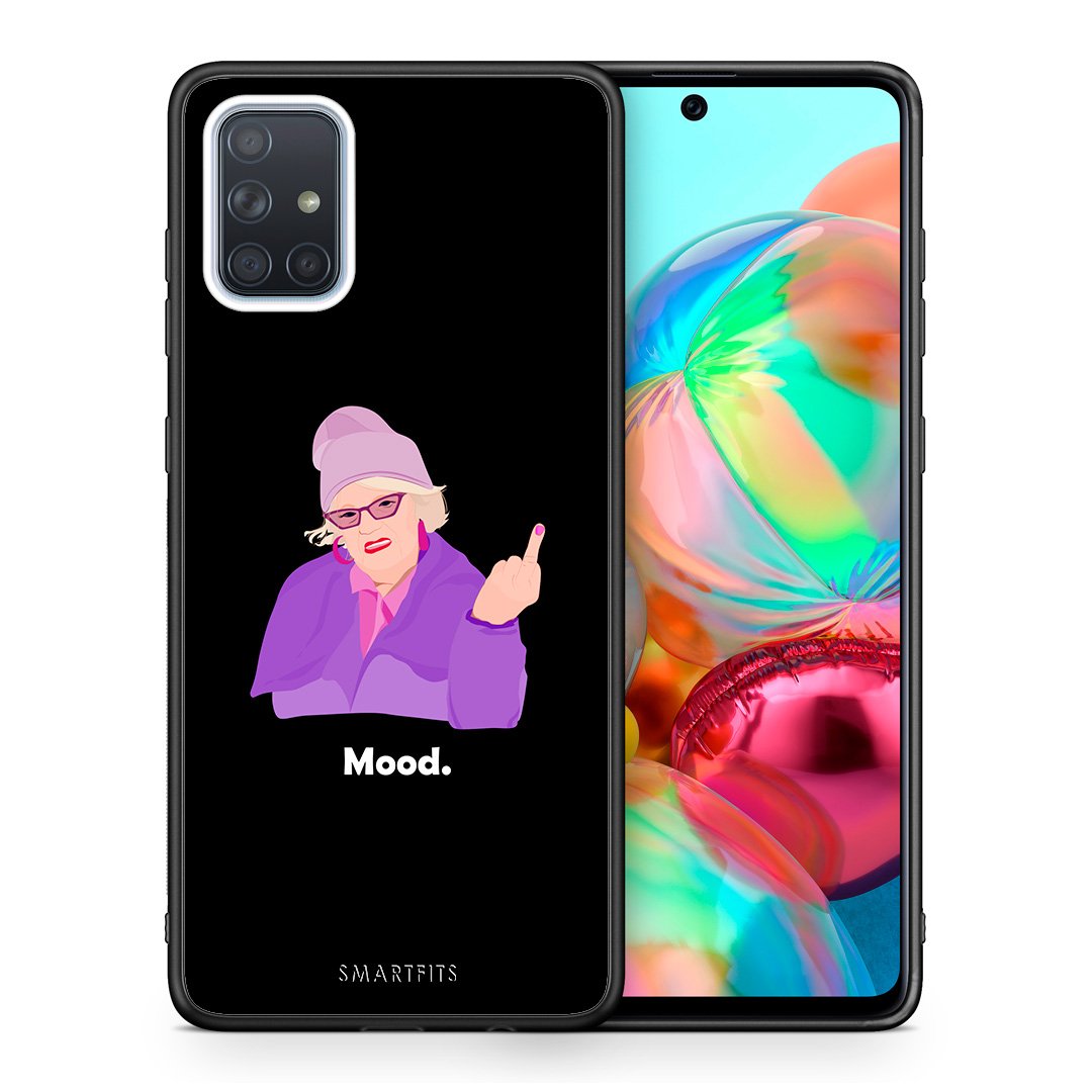 Θήκη Samsung A71 Grandma Mood Black από τη Smartfits με σχέδιο στο πίσω μέρος και μαύρο περίβλημα | Samsung A71 Grandma Mood Black case with colorful back and black bezels