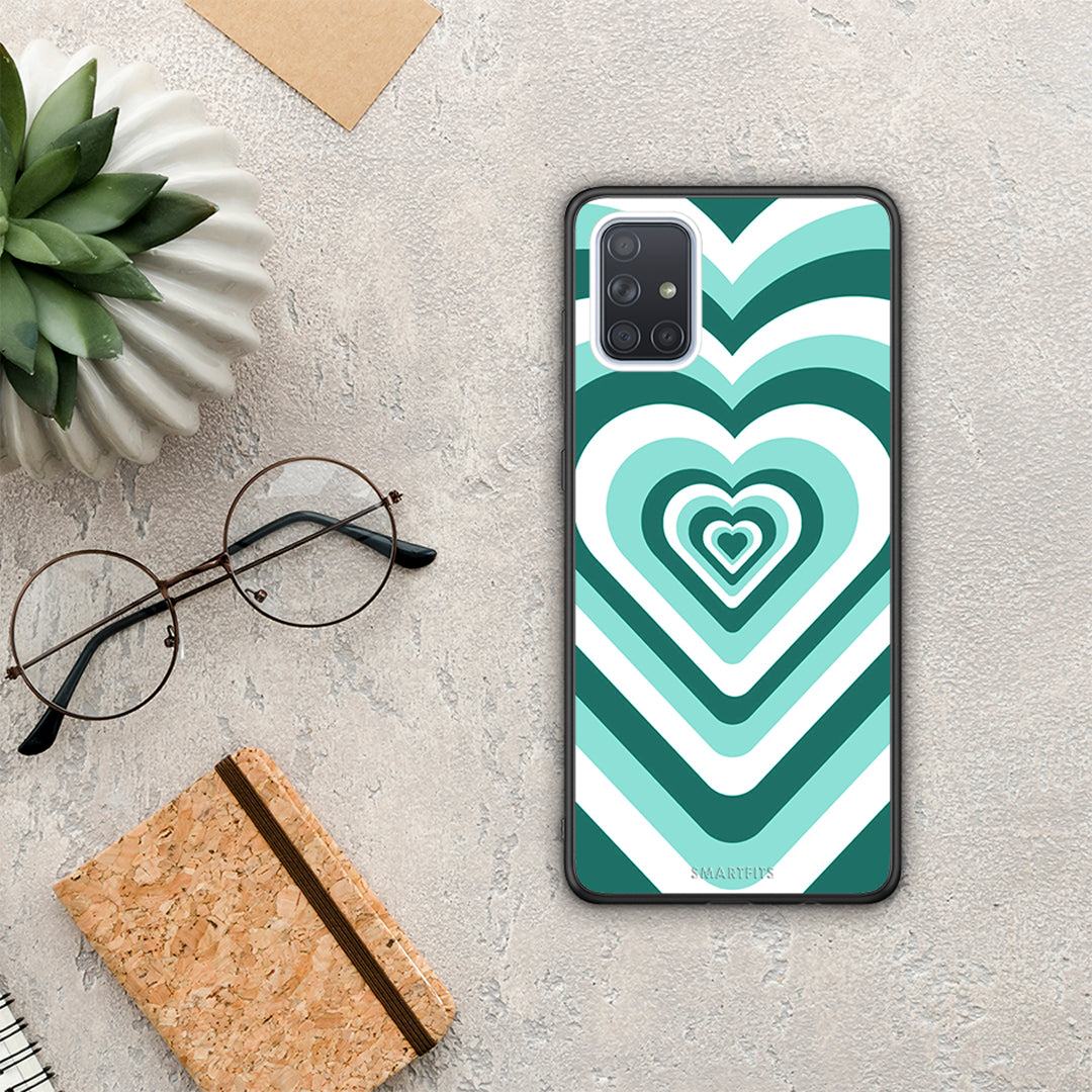 Green Hearts - Samsung Galaxy A71 θήκη