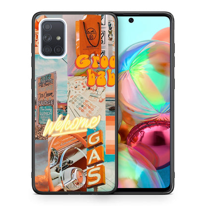 Θήκη Αγίου Βαλεντίνου Samsung A71 Groovy Babe από τη Smartfits με σχέδιο στο πίσω μέρος και μαύρο περίβλημα | Samsung A71 Groovy Babe case with colorful back and black bezels