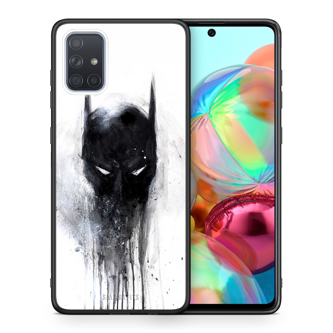 Θήκη Samsung A71 Paint Bat Hero από τη Smartfits με σχέδιο στο πίσω μέρος και μαύρο περίβλημα | Samsung A71 Paint Bat Hero case with colorful back and black bezels