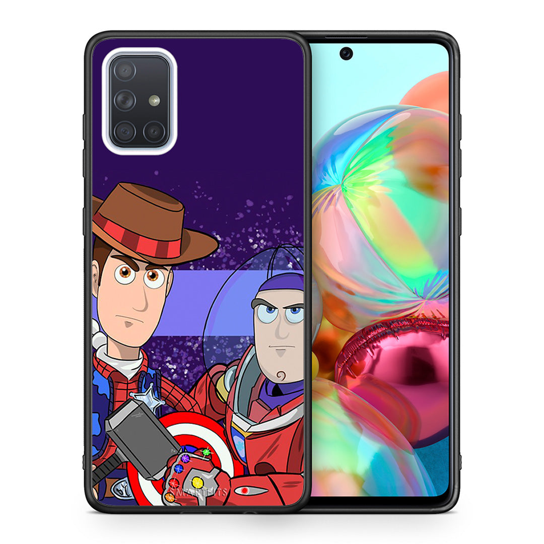 Θήκη Samsung A71 Infinity Story από τη Smartfits με σχέδιο στο πίσω μέρος και μαύρο περίβλημα | Samsung A71 Infinity Story case with colorful back and black bezels
