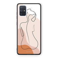 Thumbnail for Samsung A51 LineArt Woman θήκη από τη Smartfits με σχέδιο στο πίσω μέρος και μαύρο περίβλημα | Smartphone case with colorful back and black bezels by Smartfits