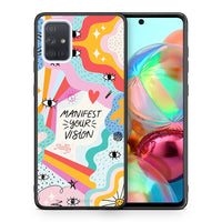 Thumbnail for Θήκη Samsung A71 Manifest Your Vision από τη Smartfits με σχέδιο στο πίσω μέρος και μαύρο περίβλημα | Samsung A71 Manifest Your Vision case with colorful back and black bezels