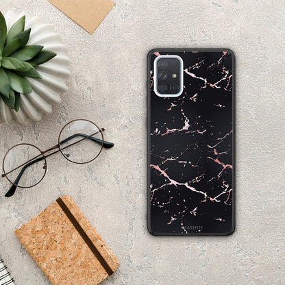 Marble Black Rosegold - Samsung Galaxy A71 θήκη