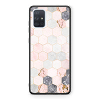 Thumbnail for 4 - Samsung A71 Hexagon Pink Marble case, cover, bumper