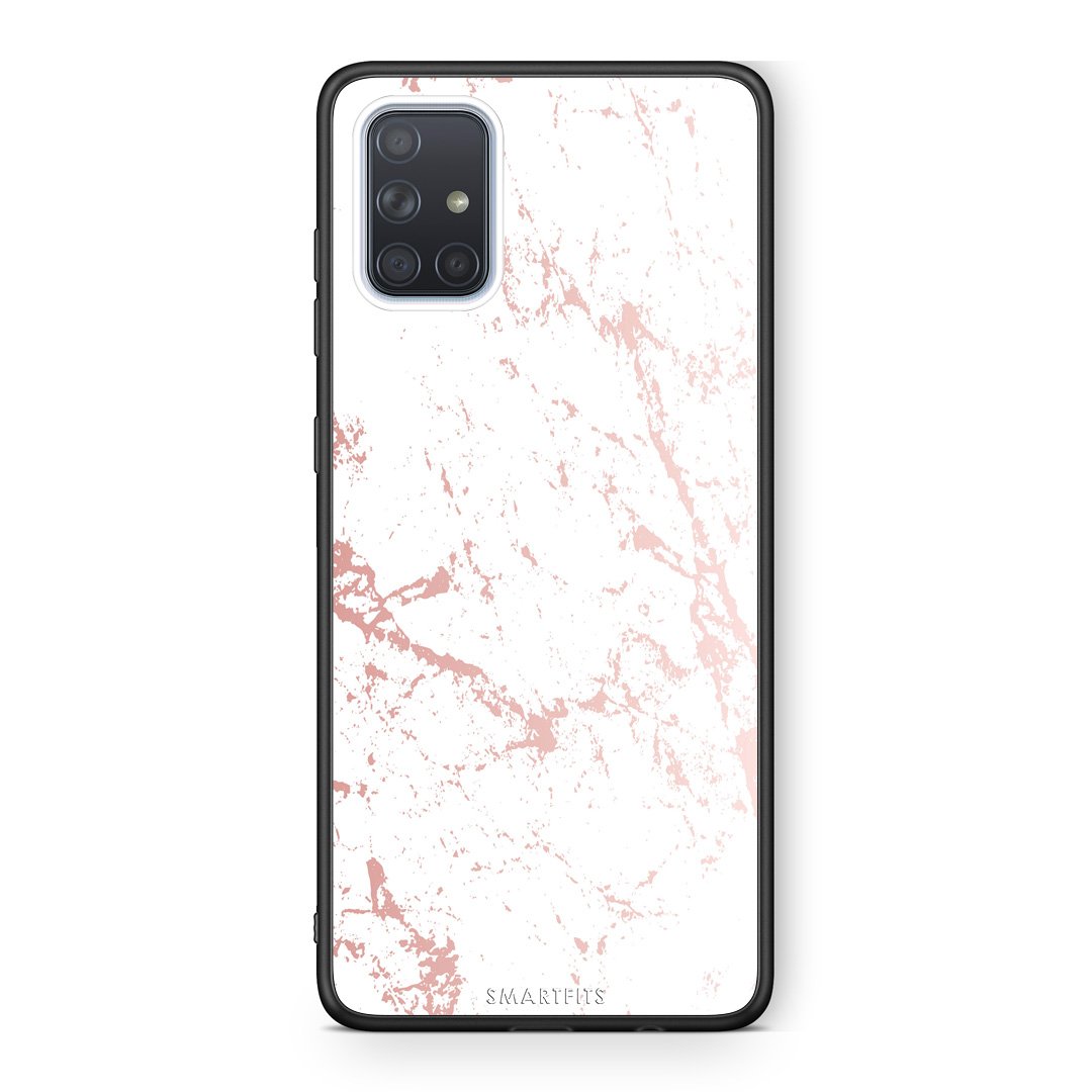 116 - Samsung A51 Pink Splash Marble case, cover, bumper