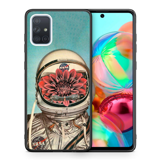 Θήκη Samsung A71 Nasa Bloom από τη Smartfits με σχέδιο στο πίσω μέρος και μαύρο περίβλημα | Samsung A71 Nasa Bloom case with colorful back and black bezels