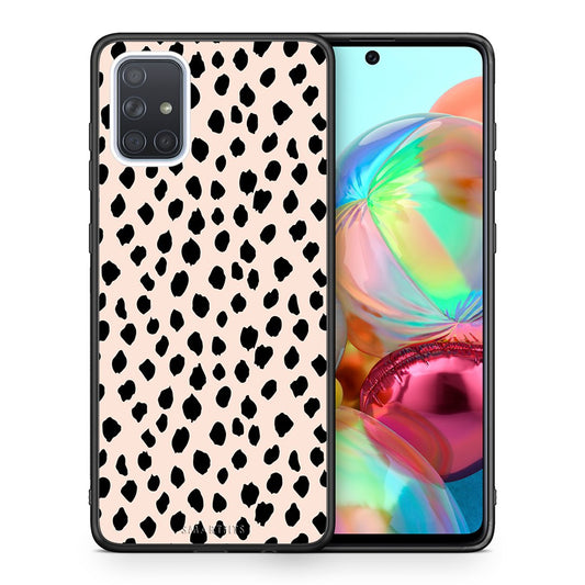 Θήκη Samsung A71 New Polka Dots από τη Smartfits με σχέδιο στο πίσω μέρος και μαύρο περίβλημα | Samsung A71 New Polka Dots case with colorful back and black bezels
