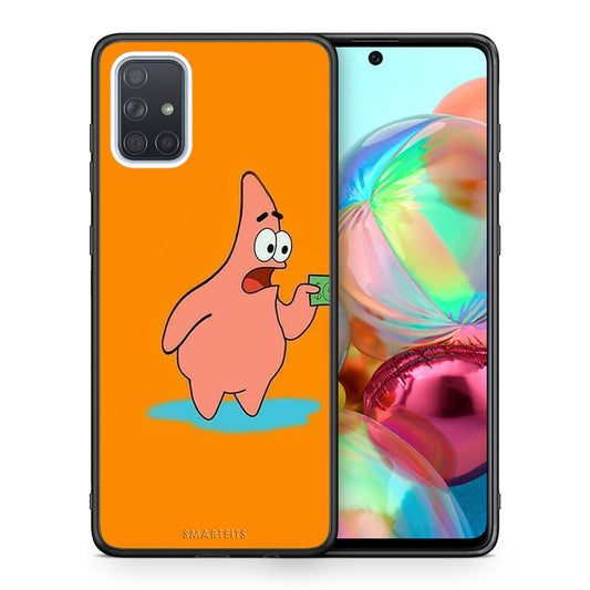 Θήκη Αγίου Βαλεντίνου Samsung A71 No Money 1 από τη Smartfits με σχέδιο στο πίσω μέρος και μαύρο περίβλημα | Samsung A71 No Money 1 case with colorful back and black bezels