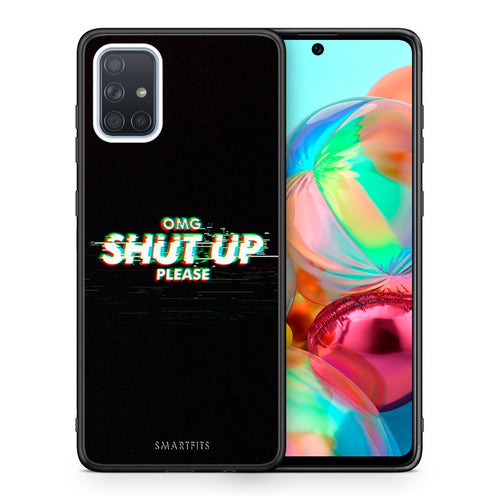 Θήκη Samsung A71 OMG ShutUp από τη Smartfits με σχέδιο στο πίσω μέρος και μαύρο περίβλημα | Samsung A71 OMG ShutUp case with colorful back and black bezels