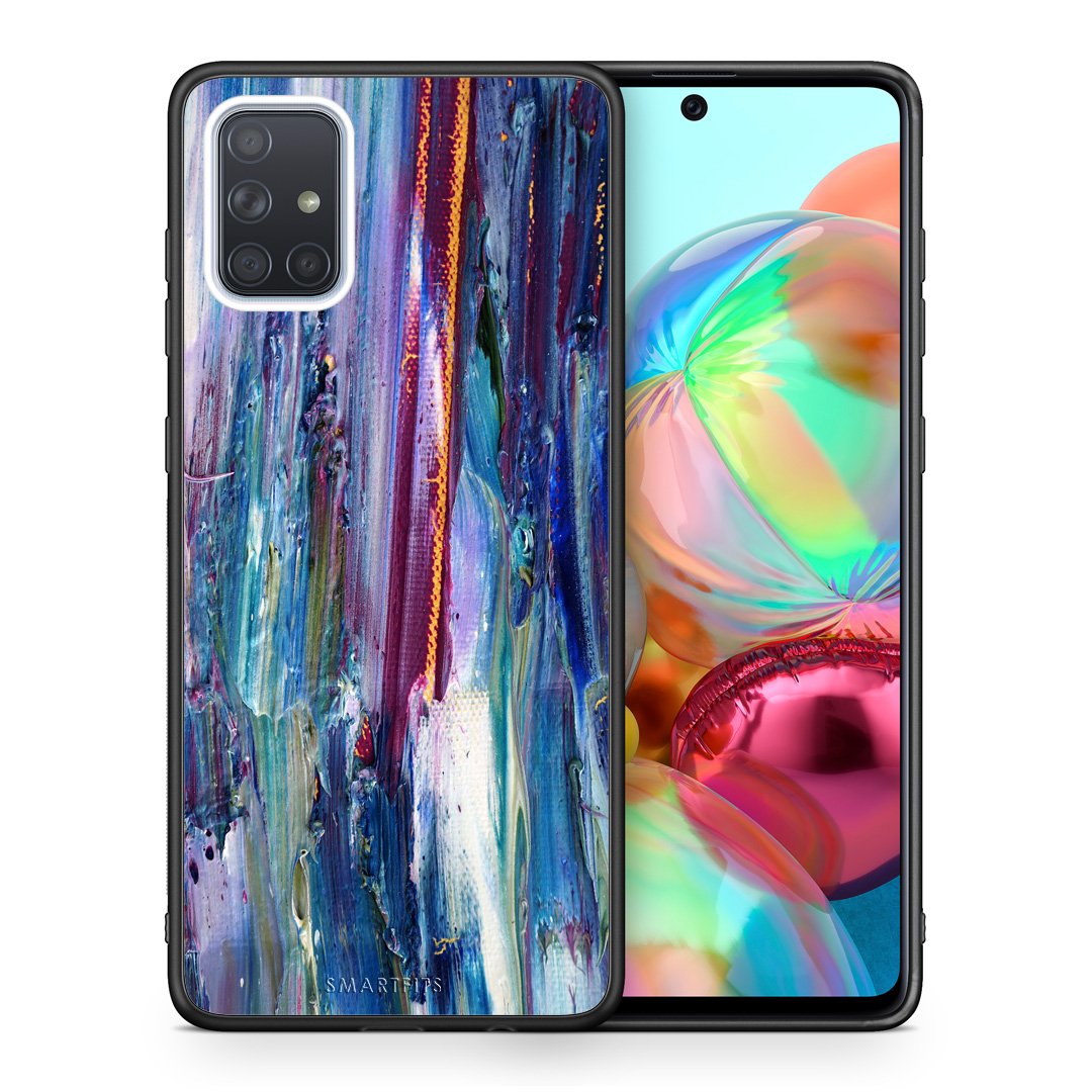 Θήκη Samsung A71 Winter Paint από τη Smartfits με σχέδιο στο πίσω μέρος και μαύρο περίβλημα | Samsung A71 Winter Paint case with colorful back and black bezels