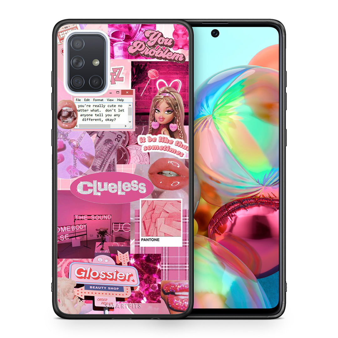 Θήκη Αγίου Βαλεντίνου Samsung A71 Pink Love από τη Smartfits με σχέδιο στο πίσω μέρος και μαύρο περίβλημα | Samsung A71 Pink Love case with colorful back and black bezels