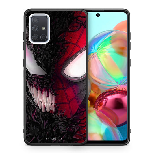 Θήκη Samsung A71 SpiderVenom PopArt από τη Smartfits με σχέδιο στο πίσω μέρος και μαύρο περίβλημα | Samsung A71 SpiderVenom PopArt case with colorful back and black bezels