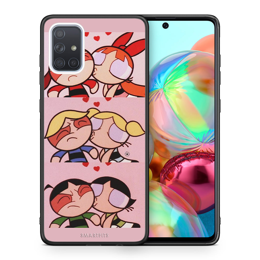 Θήκη Αγίου Βαλεντίνου Samsung A71 Puff Love από τη Smartfits με σχέδιο στο πίσω μέρος και μαύρο περίβλημα | Samsung A71 Puff Love case with colorful back and black bezels