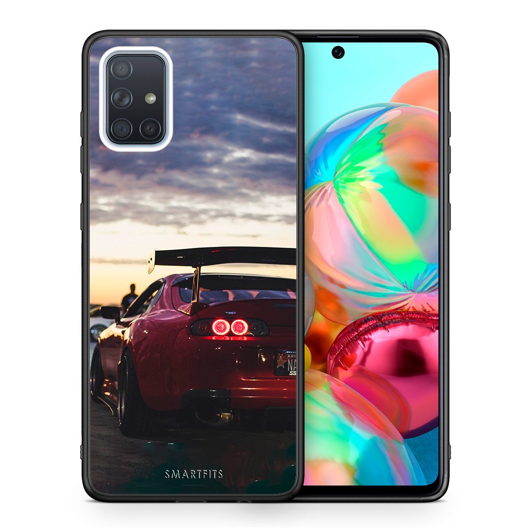 Θήκη Samsung A71 Racing Supra από τη Smartfits με σχέδιο στο πίσω μέρος και μαύρο περίβλημα | Samsung A71 Racing Supra case with colorful back and black bezels
