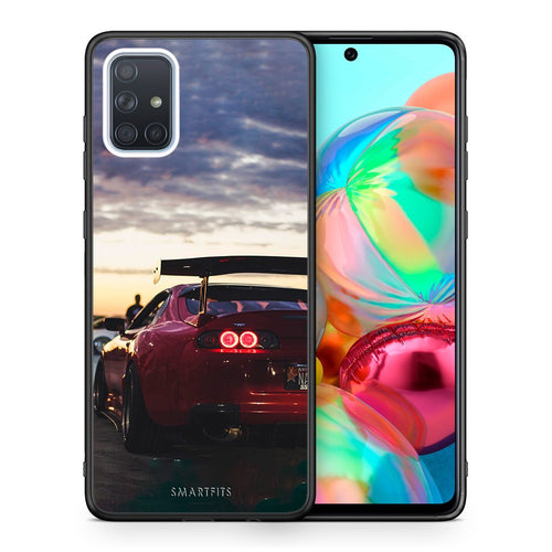 Θήκη Samsung A71 Racing Supra από τη Smartfits με σχέδιο στο πίσω μέρος και μαύρο περίβλημα | Samsung A71 Racing Supra case with colorful back and black bezels