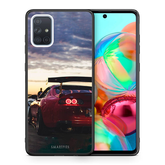 Θήκη Samsung A71 Racing Supra από τη Smartfits με σχέδιο στο πίσω μέρος και μαύρο περίβλημα | Samsung A71 Racing Supra case with colorful back and black bezels