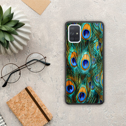 Real Peacock Feathers - Samsung Galaxy A71 θήκη