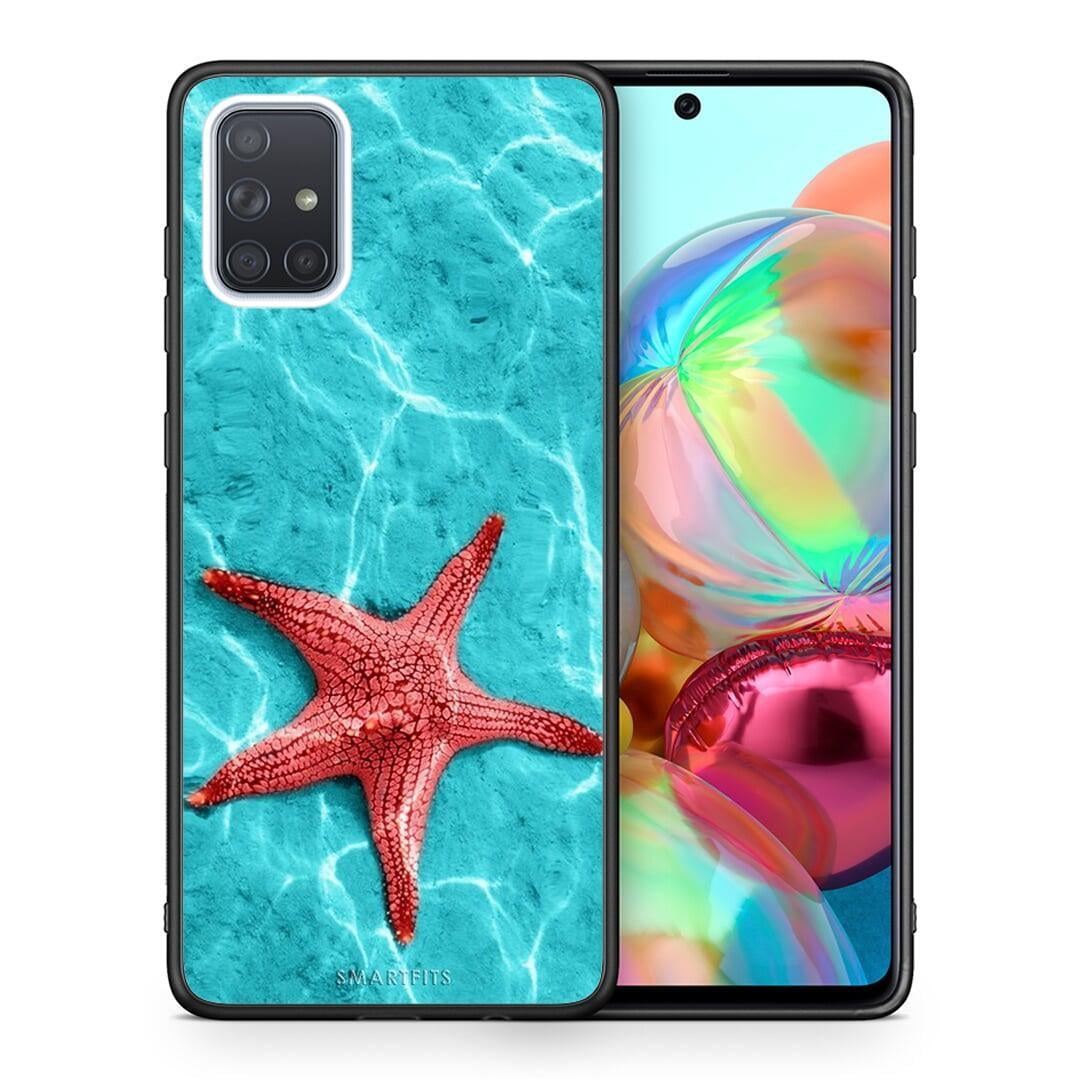 Θήκη Samsung A71 Red Starfish από τη Smartfits με σχέδιο στο πίσω μέρος και μαύρο περίβλημα | Samsung A71 Red Starfish case with colorful back and black bezels