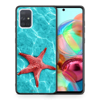 Thumbnail for Θήκη Samsung A71 Red Starfish από τη Smartfits με σχέδιο στο πίσω μέρος και μαύρο περίβλημα | Samsung A71 Red Starfish case with colorful back and black bezels