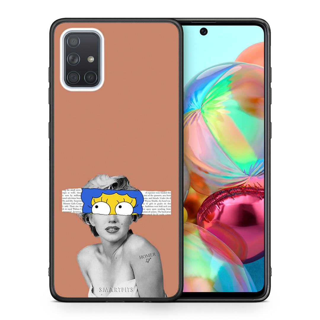 Θήκη Samsung A71 Sim Merilyn από τη Smartfits με σχέδιο στο πίσω μέρος και μαύρο περίβλημα | Samsung A71 Sim Merilyn case with colorful back and black bezels