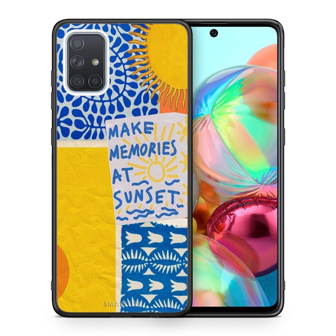 Θήκη Samsung A71 Sunset Memories από τη Smartfits με σχέδιο στο πίσω μέρος και μαύρο περίβλημα | Samsung A71 Sunset Memories case with colorful back and black bezels