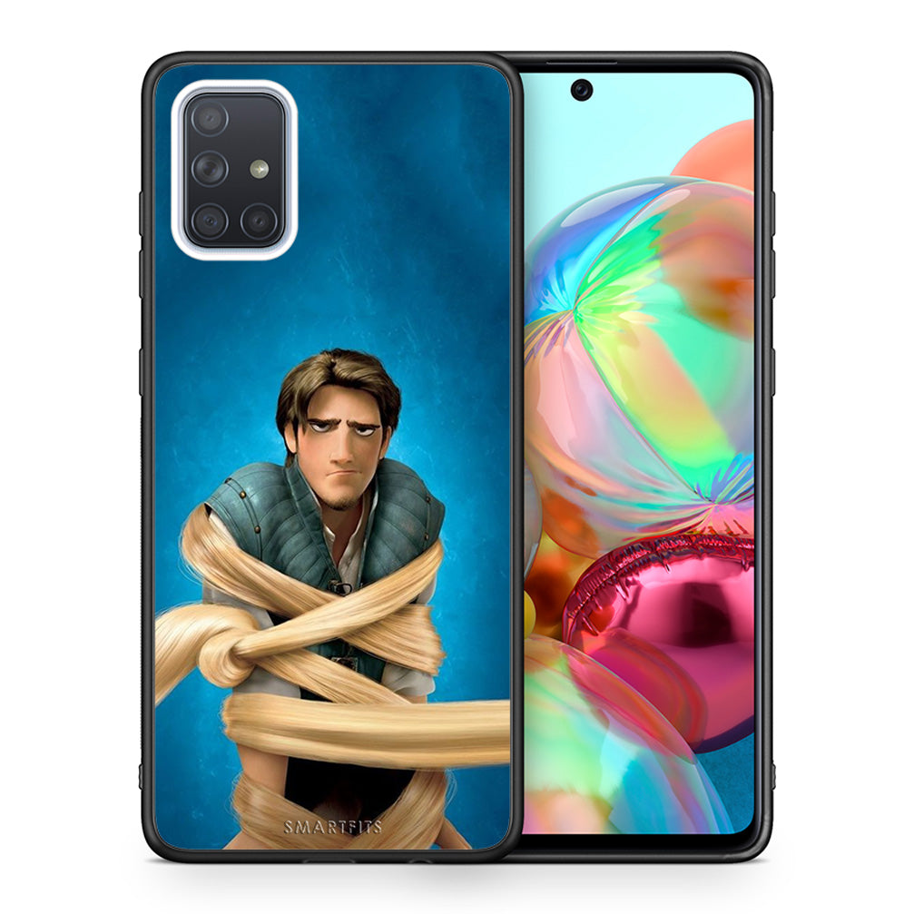 Θήκη Αγίου Βαλεντίνου Samsung A71 Tangled 1 από τη Smartfits με σχέδιο στο πίσω μέρος και μαύρο περίβλημα | Samsung A71 Tangled 1 case with colorful back and black bezels