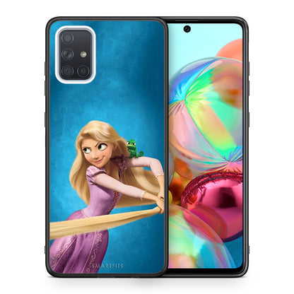 Θήκη Αγίου Βαλεντίνου Samsung A71 Tangled 2 από τη Smartfits με σχέδιο στο πίσω μέρος και μαύρο περίβλημα | Samsung A71 Tangled 2 case with colorful back and black bezels