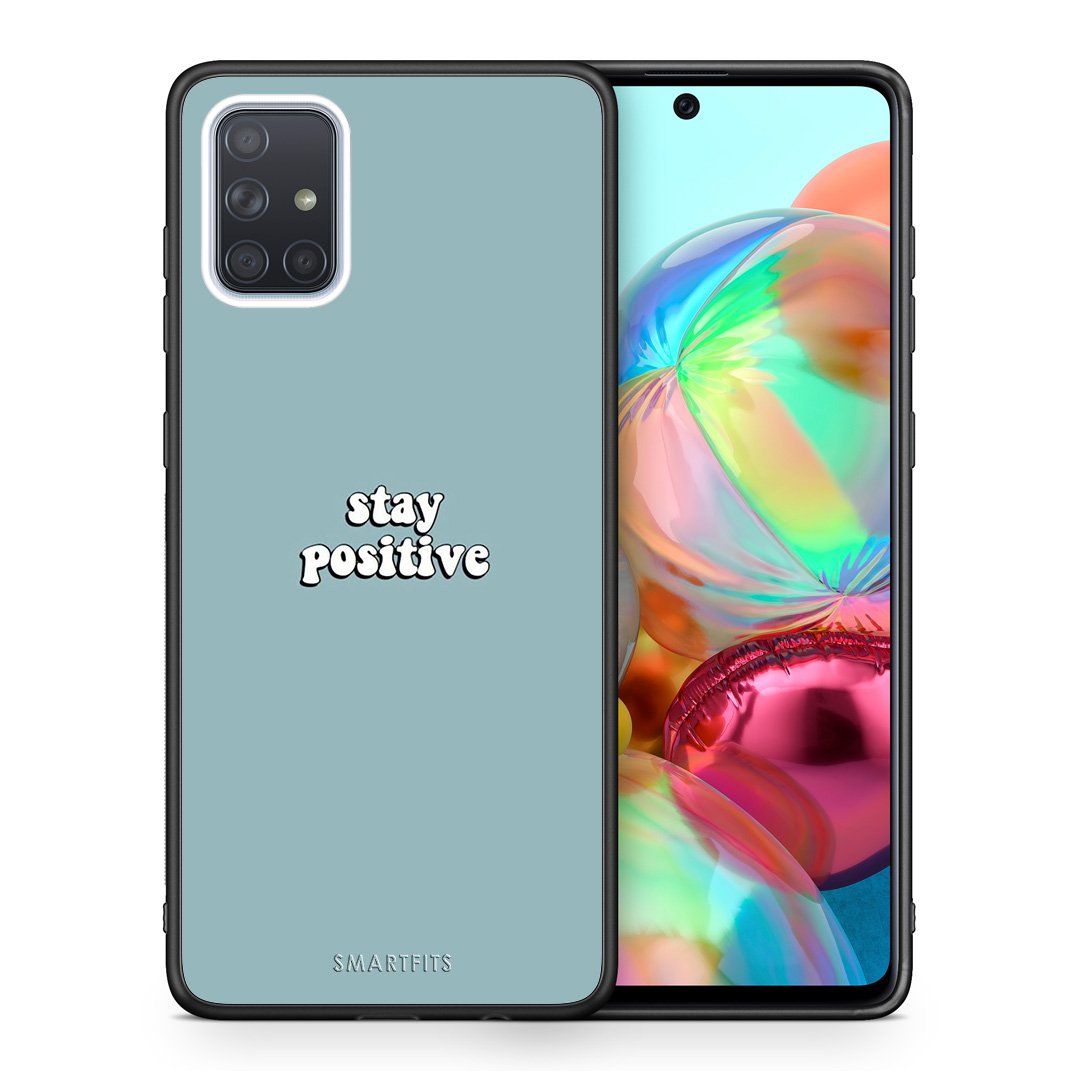 Θήκη Samsung A71 Positive Text από τη Smartfits με σχέδιο στο πίσω μέρος και μαύρο περίβλημα | Samsung A71 Positive Text case with colorful back and black bezels