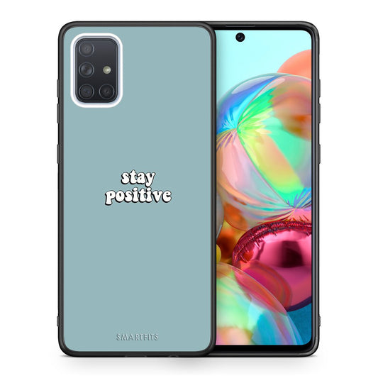 Θήκη Samsung A71 Positive Text από τη Smartfits με σχέδιο στο πίσω μέρος και μαύρο περίβλημα | Samsung A71 Positive Text case with colorful back and black bezels