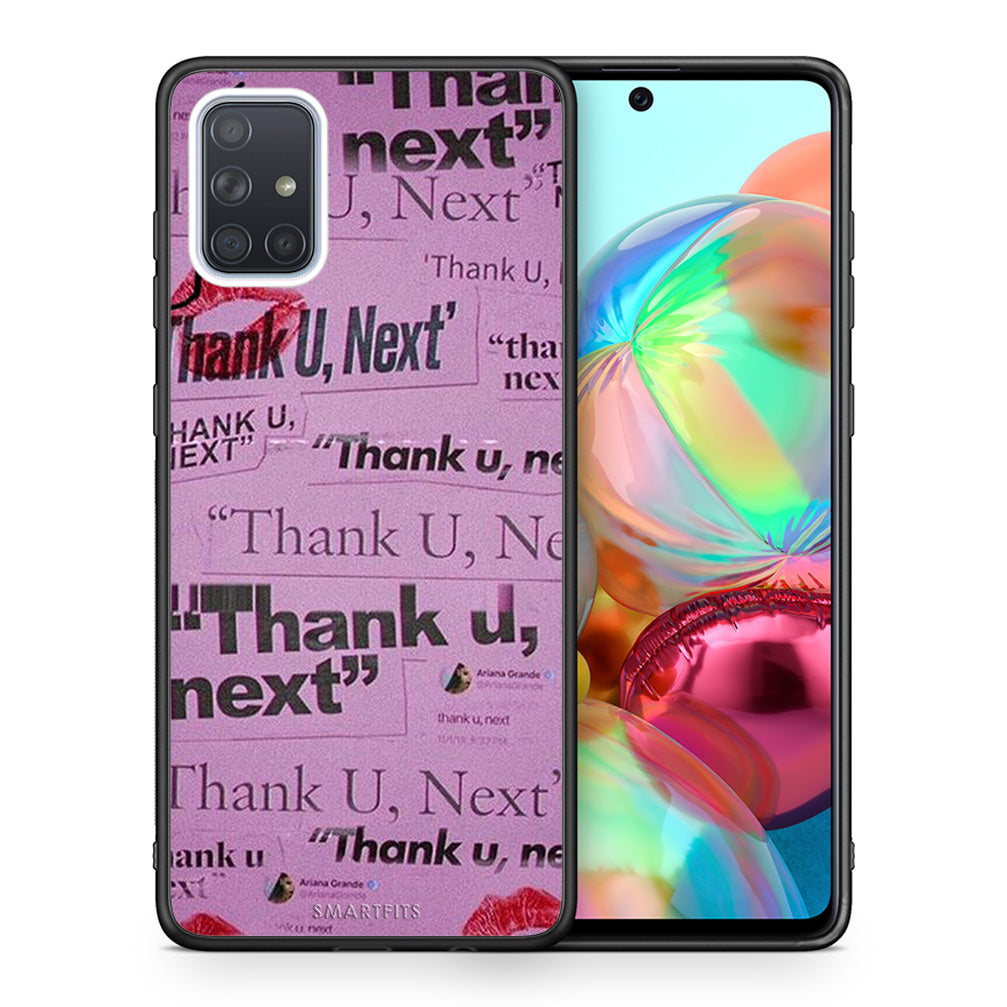 Θήκη Αγίου Βαλεντίνου Samsung A71 Thank You Next από τη Smartfits με σχέδιο στο πίσω μέρος και μαύρο περίβλημα | Samsung A71 Thank You Next case with colorful back and black bezels