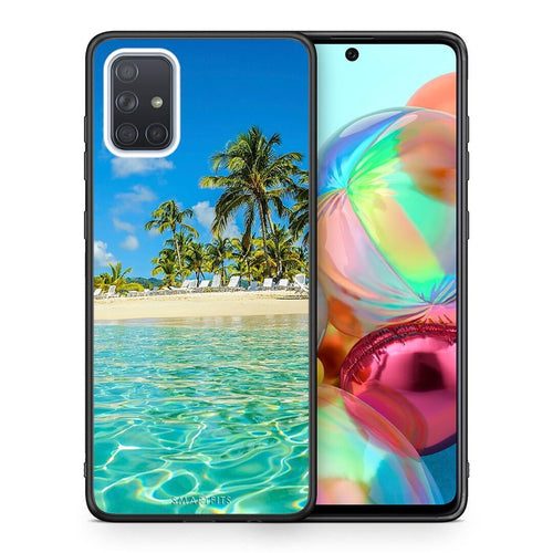 Θήκη Samsung A71 Tropical Vibes από τη Smartfits με σχέδιο στο πίσω μέρος και μαύρο περίβλημα | Samsung A71 Tropical Vibes case with colorful back and black bezels