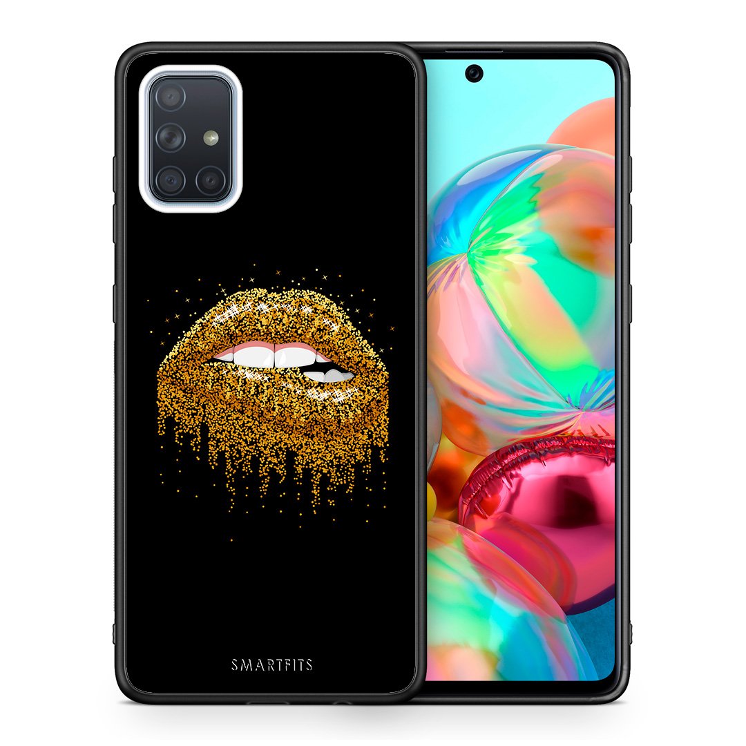 Θήκη Samsung A71 Golden Valentine από τη Smartfits με σχέδιο στο πίσω μέρος και μαύρο περίβλημα | Samsung A71 Golden Valentine case with colorful back and black bezels