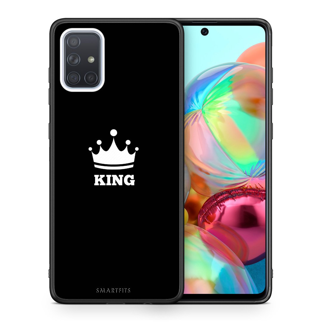Θήκη Samsung A71 King Valentine από τη Smartfits με σχέδιο στο πίσω μέρος και μαύρο περίβλημα | Samsung A71 King Valentine case with colorful back and black bezels