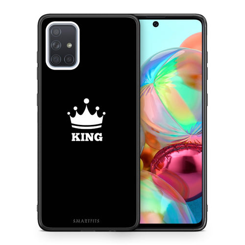 Θήκη Samsung A71 King Valentine από τη Smartfits με σχέδιο στο πίσω μέρος και μαύρο περίβλημα | Samsung A71 King Valentine case with colorful back and black bezels