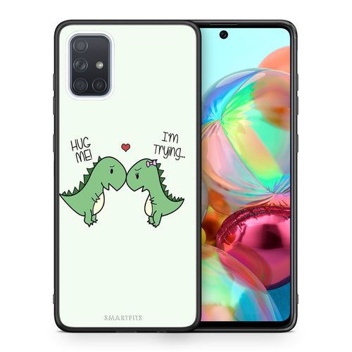 Θήκη Samsung A71 Rex Valentine από τη Smartfits με σχέδιο στο πίσω μέρος και μαύρο περίβλημα | Samsung A71 Rex Valentine case with colorful back and black bezels
