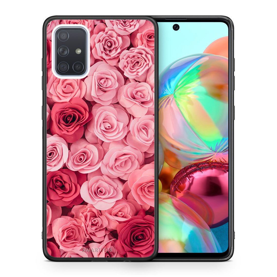 Θήκη Samsung A71 RoseGarden Valentine από τη Smartfits με σχέδιο στο πίσω μέρος και μαύρο περίβλημα | Samsung A71 RoseGarden Valentine case with colorful back and black bezels